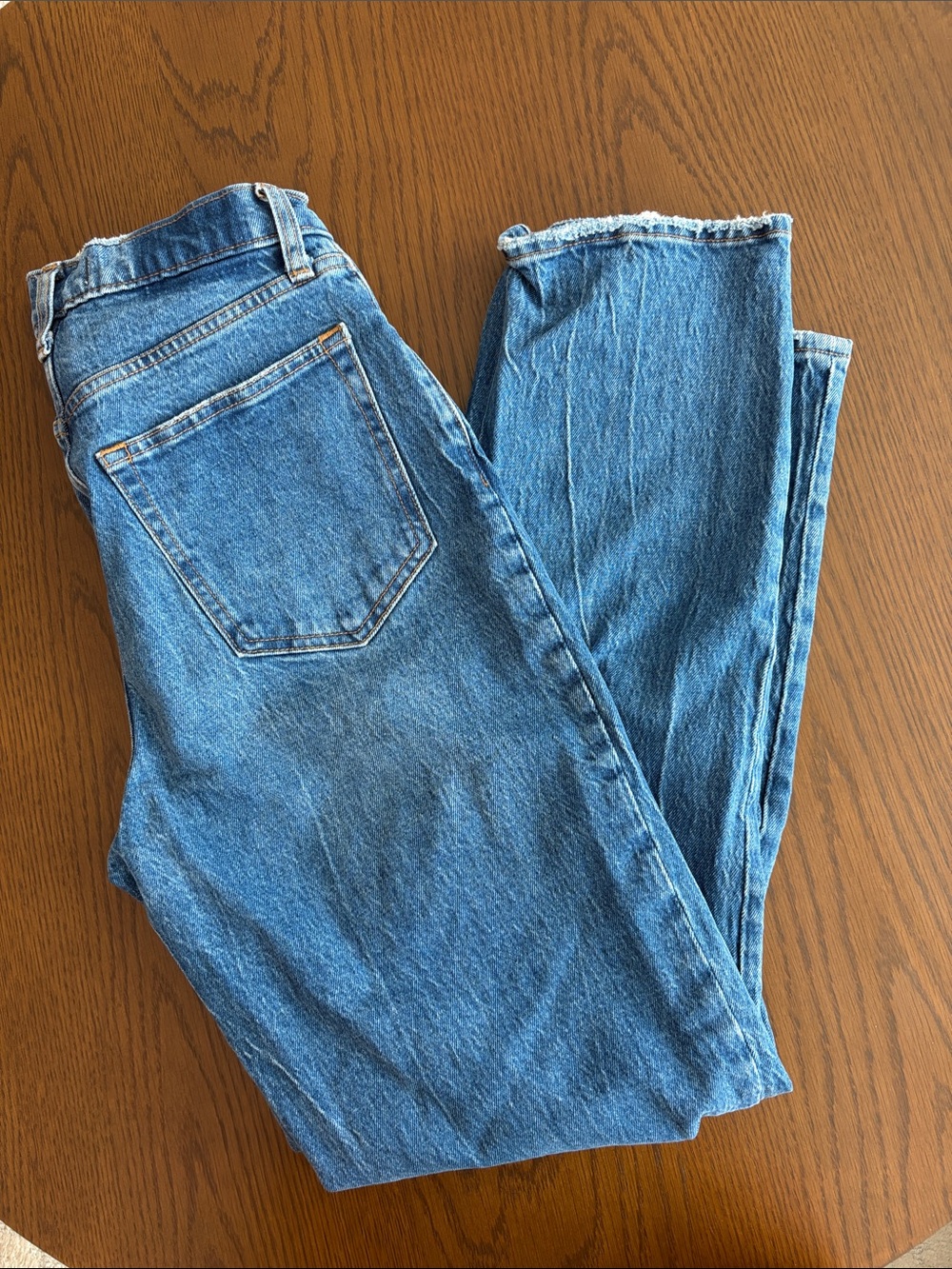 Abercrombie Curve Love The 90’s Straight Ultra High Rise - Dark Wash - Picture 4 of 5